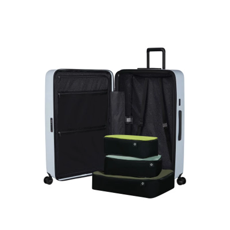 Samsonite Restackd spinner 4-kerekes keményfedeles bővíthető extra nagy bőrönd 81 x 54 x 31/34 cm, halvány kék