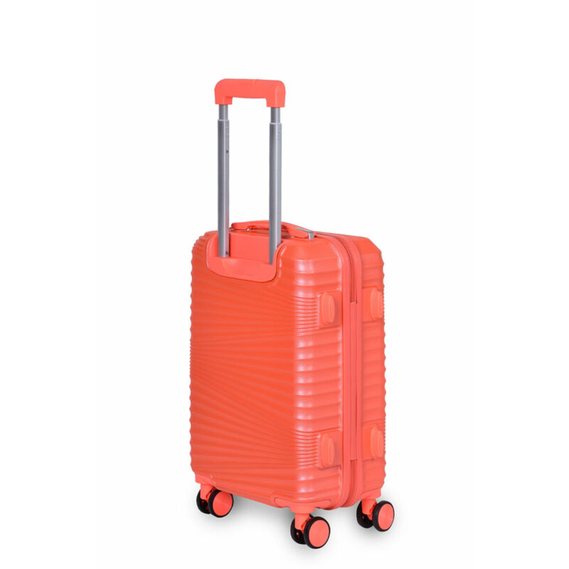 LEONARDO 4-kerekes keményfedeles fedélzeti bőrönd XS, narancssarga