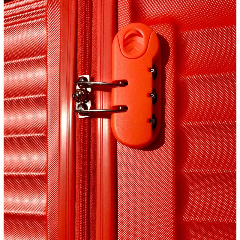 LEONARDO 4-kerekes keményfedeles fedélzeti bőrönd XS, narancssarga
