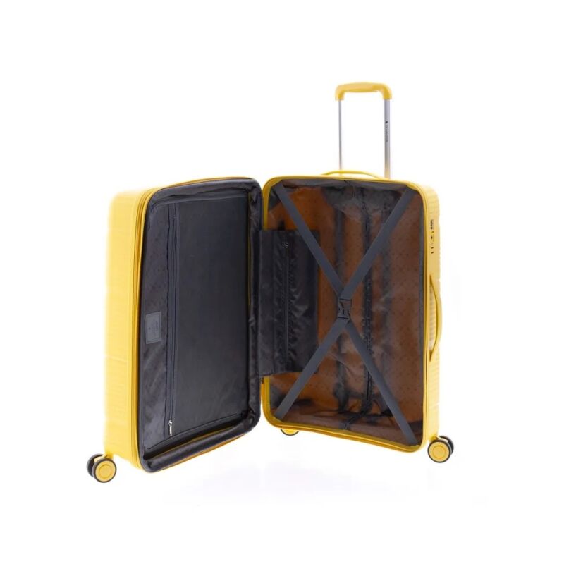 Gladiator BIONIC 4-kerekes keményfedeles bővíthető bőrönd 65x46x25/31cm, sárga