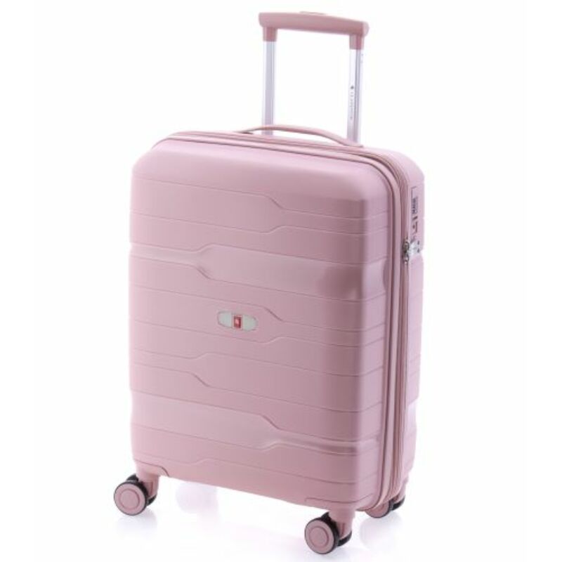 Gladiator BOXING 4-kerekes keményfedeles bővíthető kabinbőrönd  55x40x20/24cm, világos rózsaszín